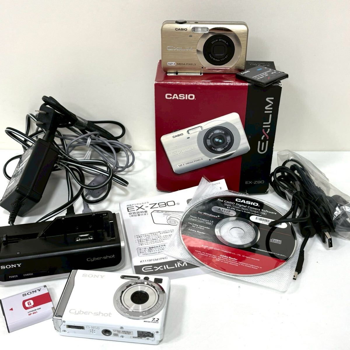 【ジャンク品】デジカメ 2点 まとめ ソニー サイバーショット DSC-W80 カシオ エクシリム EX-Z90 デジタルカメラ ITOE2B3P6KE8 A0316