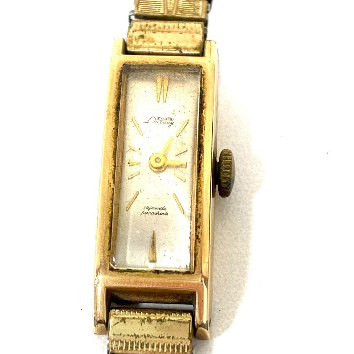 【稼働品】CITIZEN Dressy シチズン ドレッシー D40706 手巻き スクエアレディース 腕時 2針 ゴールド ※ベルト切れ ITHKN7RP6S6K B0309