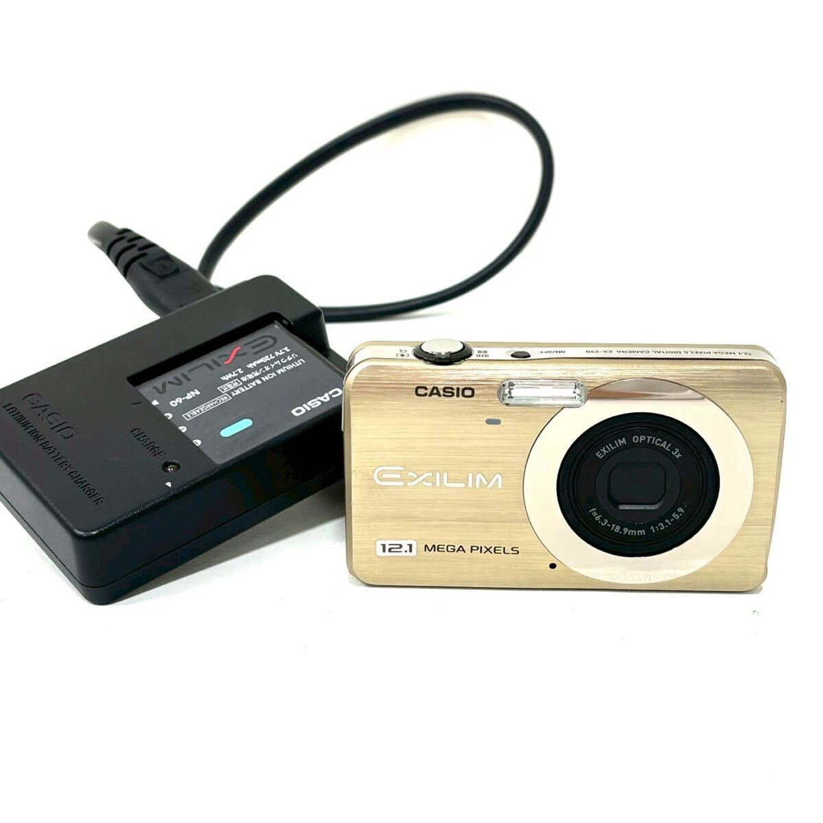 【通電のみ確認】CASIO カシオ EXILIM エクシリム EX-Z90 ゴールド系 充電器付き デジタルカメラ コンデジ デジカメ ITP8MQPJJ0CE A0316