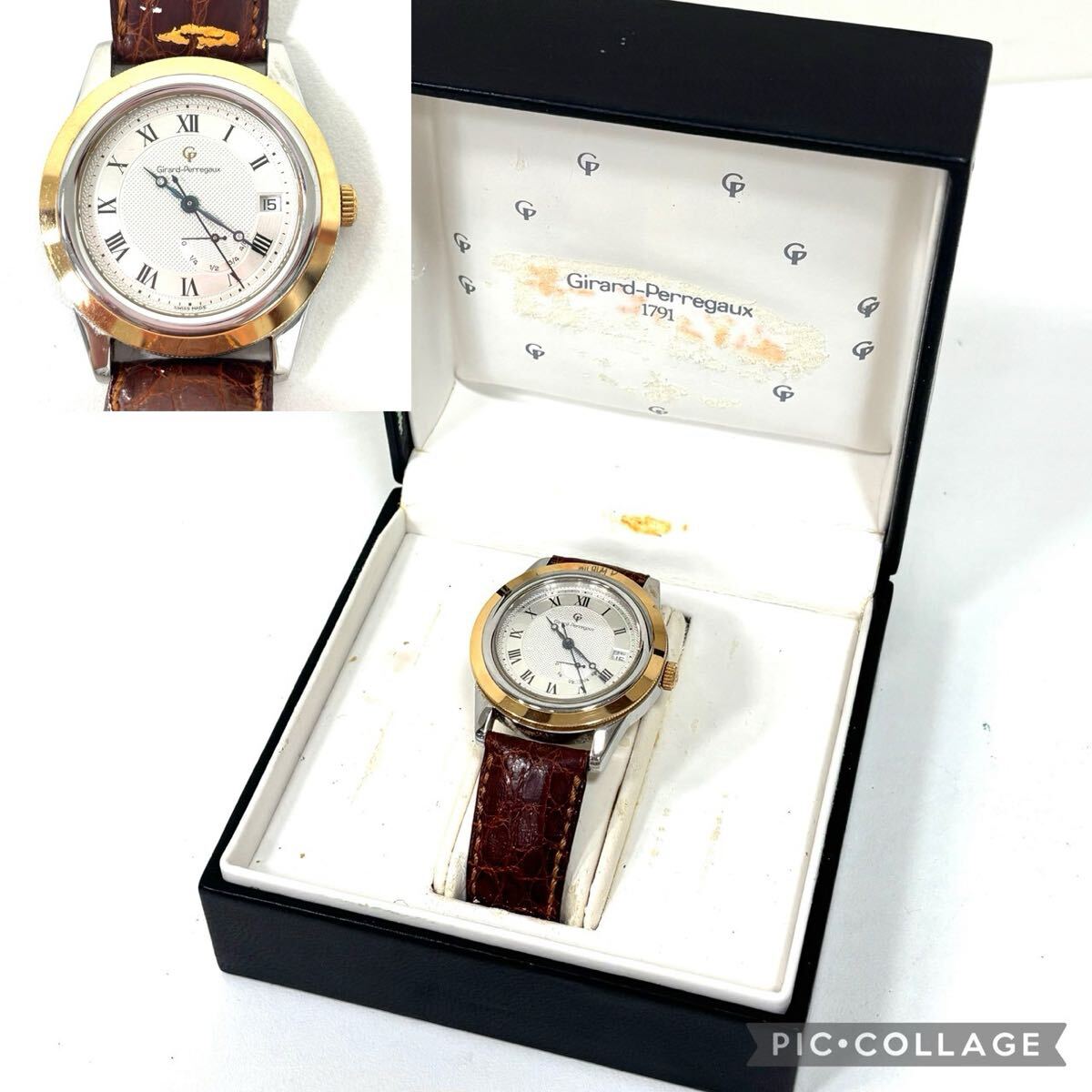 【不動品】GIRARD PERREGAUX ジラールペルゴ GP90 N°BR-444 メンズ 腕時計 自動巻き ヴィンテージ 純正ベルト ITIDLS4AQVEU B0316