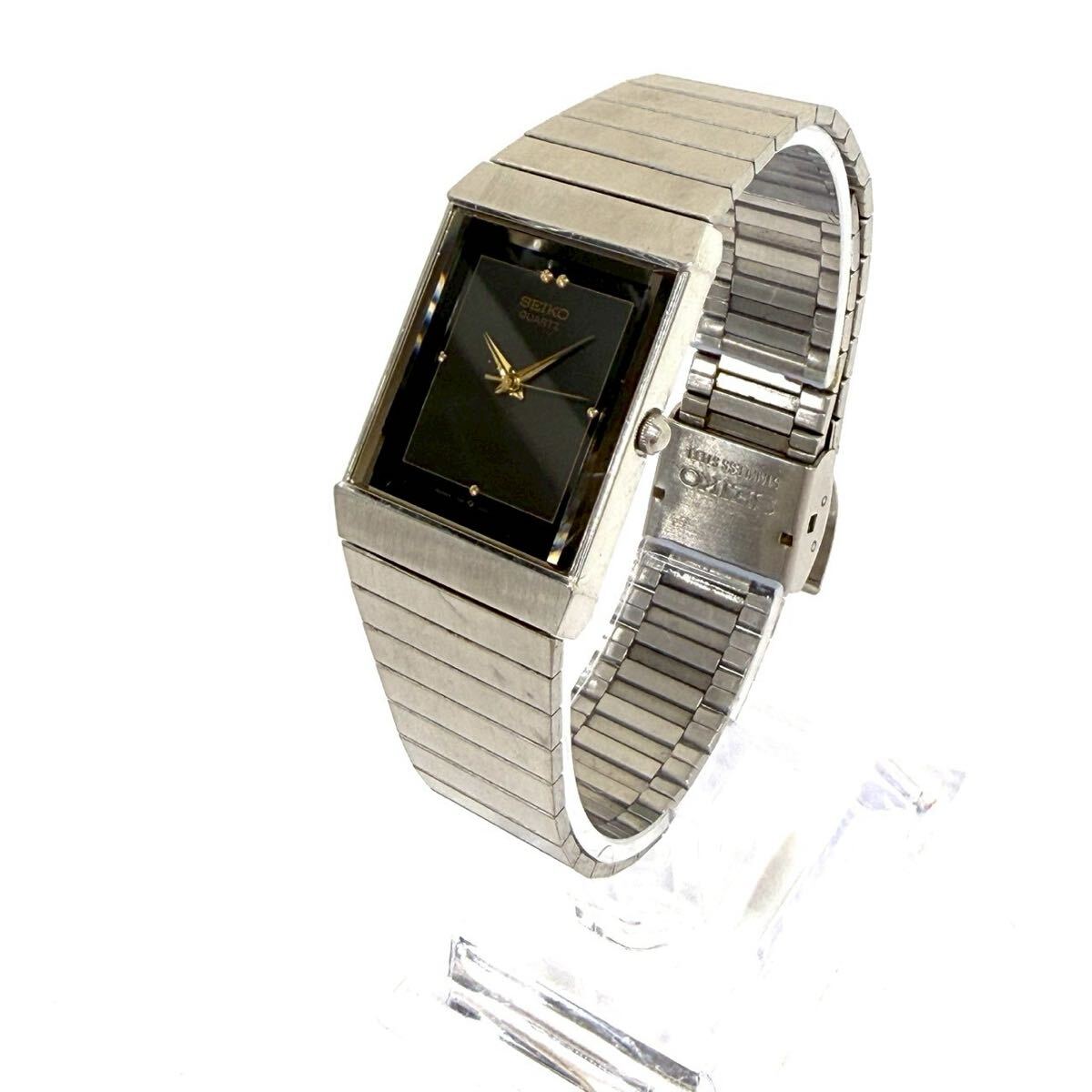 【不動品】SEIKO セイコー 7321-5600 メンズ 腕時計 スクエア ブラック文字盤 QZ 3針 SS ヴィンテージ IT8Z7N9V91AC B0316