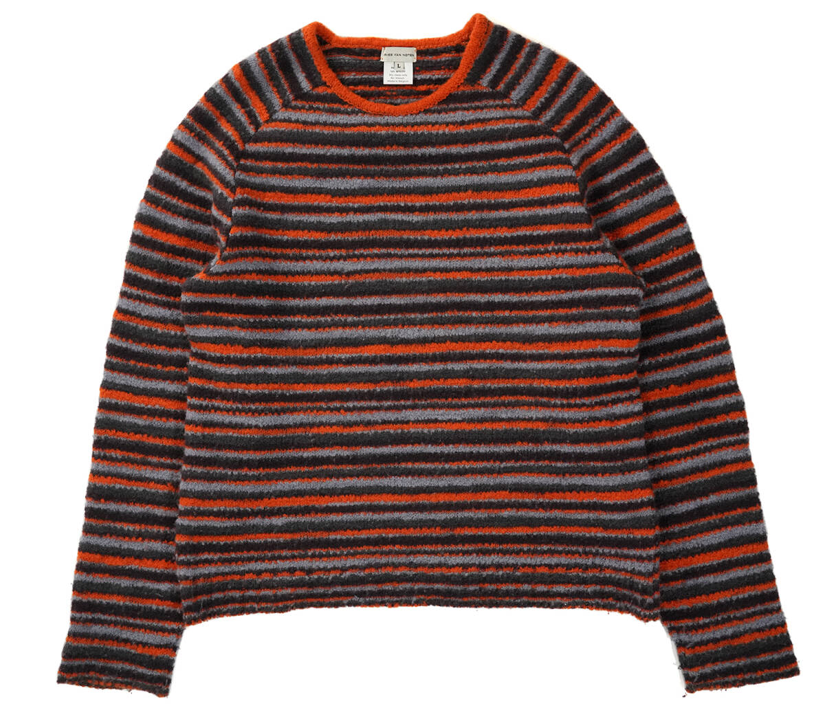 「 ベルギー製 90s DRIES VAN NOTEN ボーダー ニット ウール ナイロン 」ドリスヴァンノッテン Lサイズ 1990年代 初期