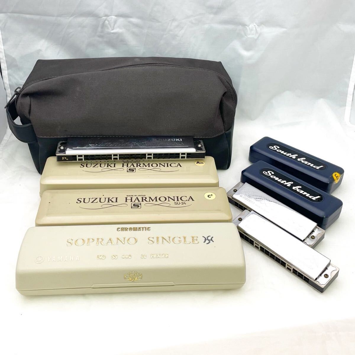 ハーモニカ SUZUKI スズキ5本 YAMAHA サウスバンド2本 まとめ おまけケース有り【FC1033】@60