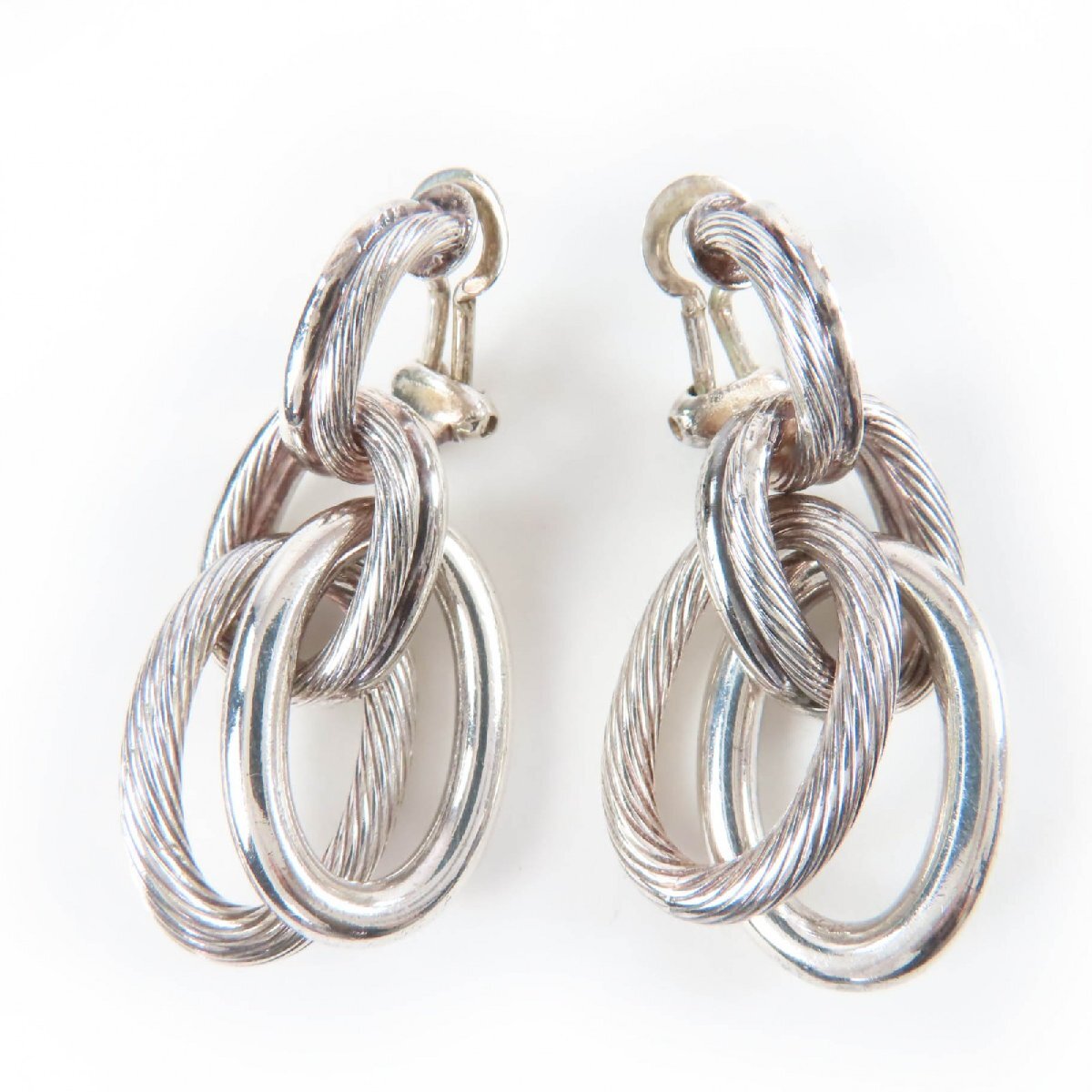 美品☆HERMES エルメス ヴィンテージ デストリエ イヤリング 925 アクセサリー シルバー 重量25.9g レディース