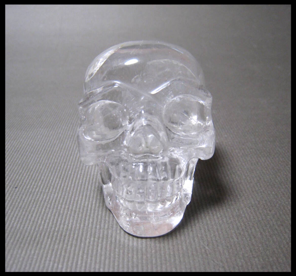 水晶　ドクロ　彫刻　石英　6.7ｃｍ×6ｃｍ　372ｇ　委託品