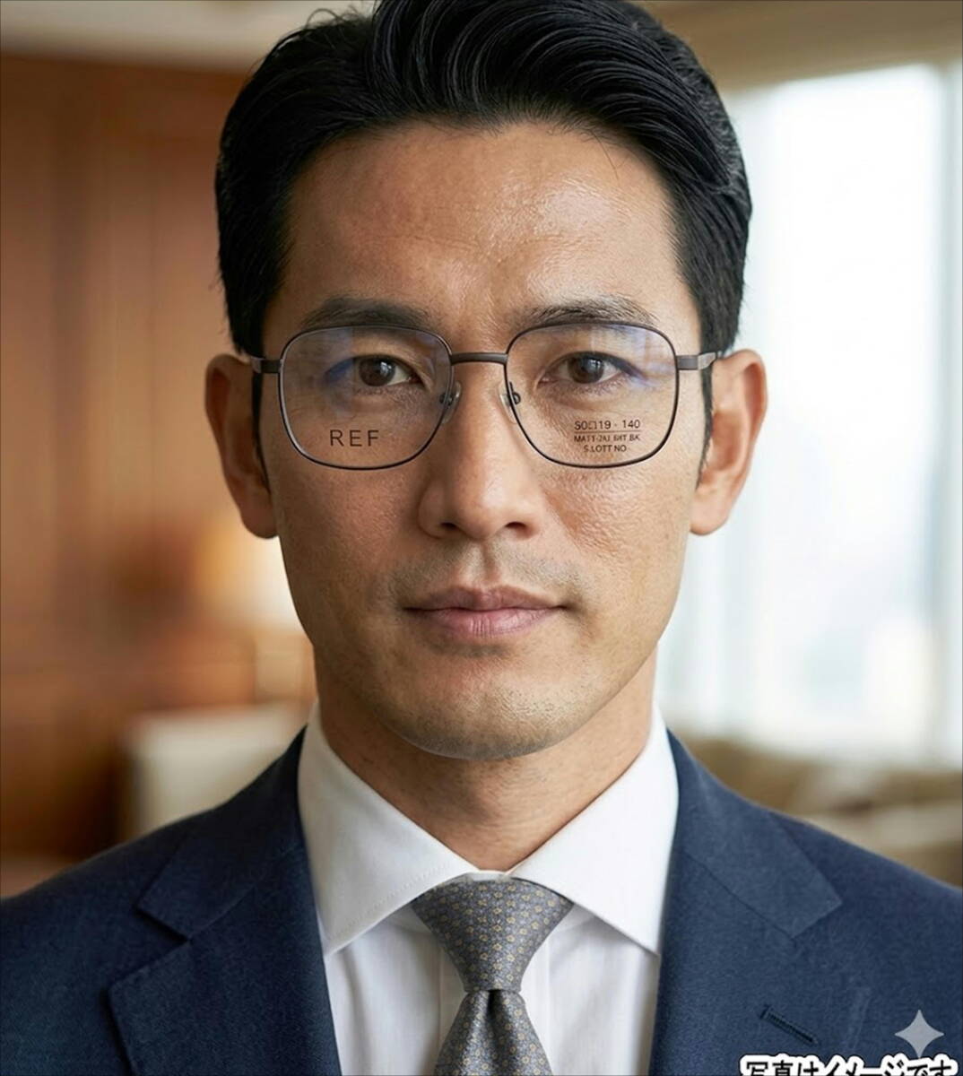  【激レア昭和レトロ】/Ｋ-001/REEF 強度近視対応 厚枠 ガンメタ 54□15-140 未使用 デモレンズ付 紳士用 ヴィンテージ 現品限り