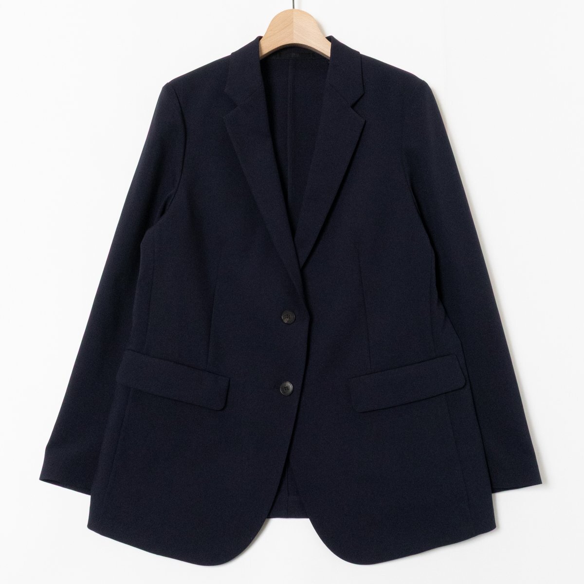 UNIQLO ユニクロ 感動ジャケット Lサイズ 211-456746 ポリエステル100％ ネイビー シンプル オフィスカジュアル 裏地なし 婦人 レディース