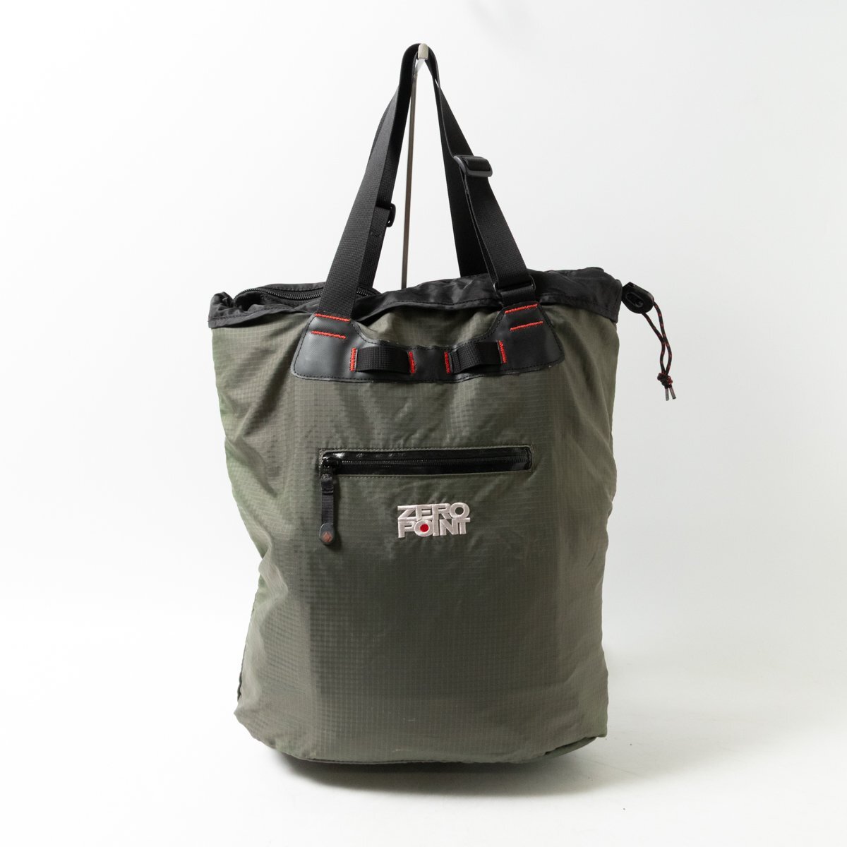 mont-bell モンベル ZERO POINT ゼロポイント トートバッグ リュックサック 2WAY カーキグレー系 ブラック 軽量 ファスナー開閉 鞄 bag