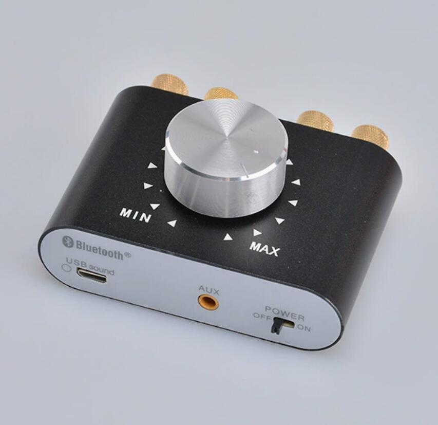人気品ミニオーディオアンプBluetooth15.0 2.0チャンネル100WブルートゥースアンプACアダプター付きBluetooth/USB/AUX入力サポートアルミ製