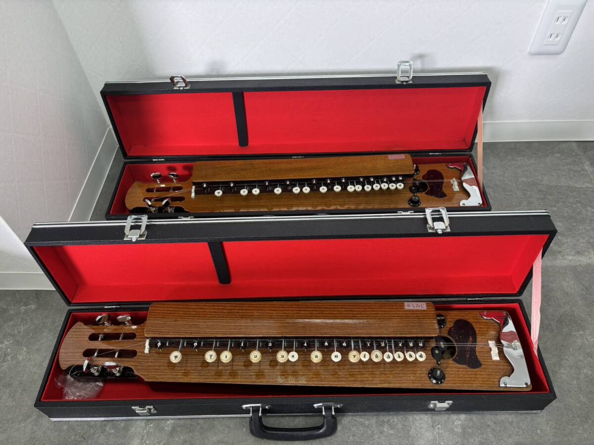 【F13487】1円～ 大正琴 2点セット★もみじ 琴伝流★和楽器 楽器 弦楽器★ハードケース付★動作未確認★ジャンク