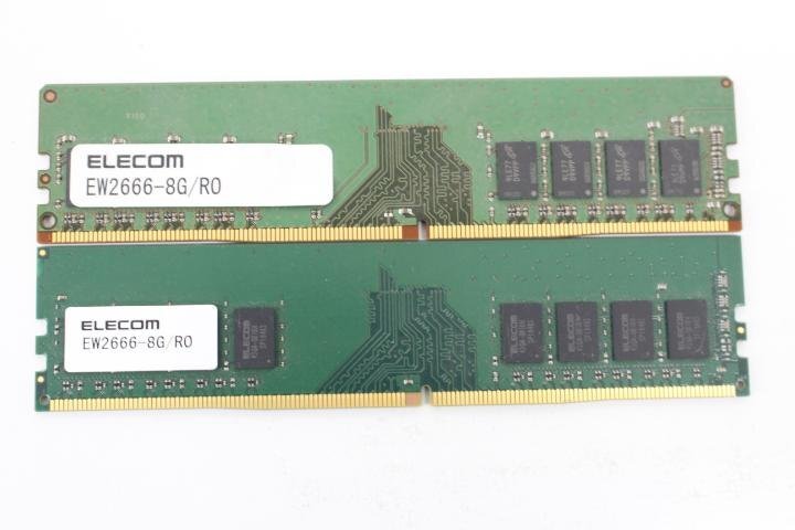 ELECOM EW2666-8G DDR4 PC4 2666 8GB×2枚セット 16GB メモリ☆