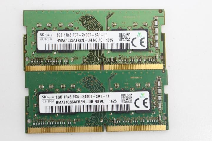 SKhynix HMA81GS6AFR8N-UH 8GB PC4-2400T ノート用 メモリ 2個セット 合計16GB☆