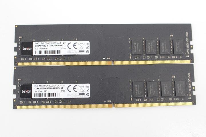 Lexar LD4AU008G-H3200GNH1G8ST DDR4 PC4 3200 8GB×2枚セット 16GB メモリ☆