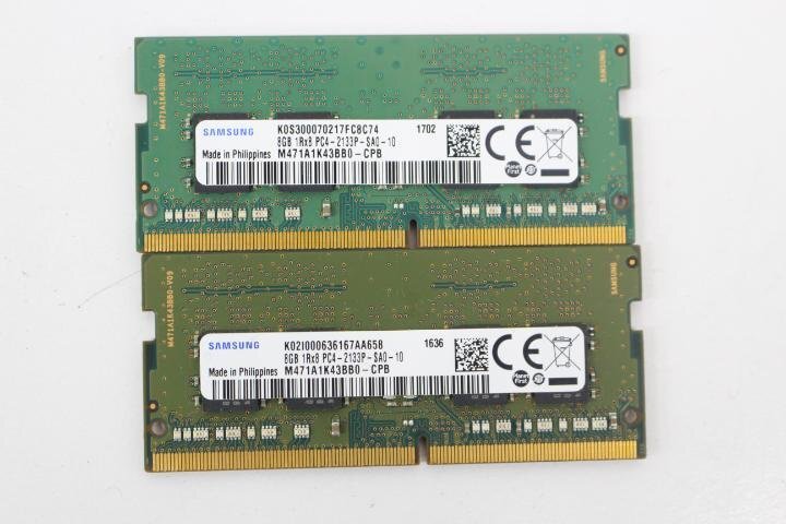 SAMSUNG M471A1K43BB0-CPB 8GB PC4-2133P ノート用 メモリ 2個セット 合計16GB☆