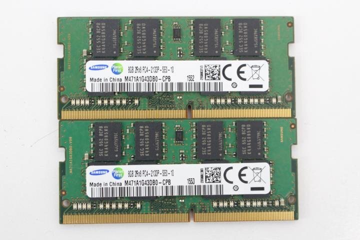 SAMSUNG M471A1G43DB0-CPB 8GB PC4-2133P ノート用 メモリ 2個セット 合計16GB☆