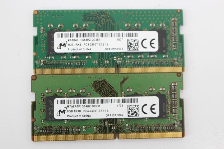 Micron MTA8ATF1G64HZ 8GB PC4-2400T ノート用 メモリ 2個セット 合計16GB☆