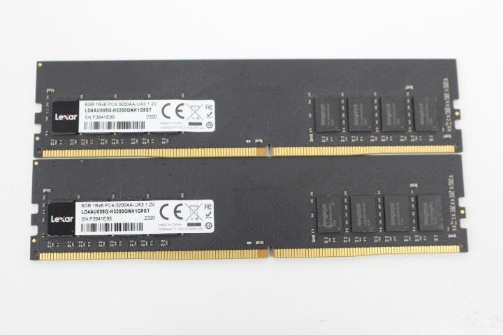 Lexar LD4AU008G-H3200GNH1G8ST DDR4 PC4 3200 8GB×2枚セット 16GB メモリ☆