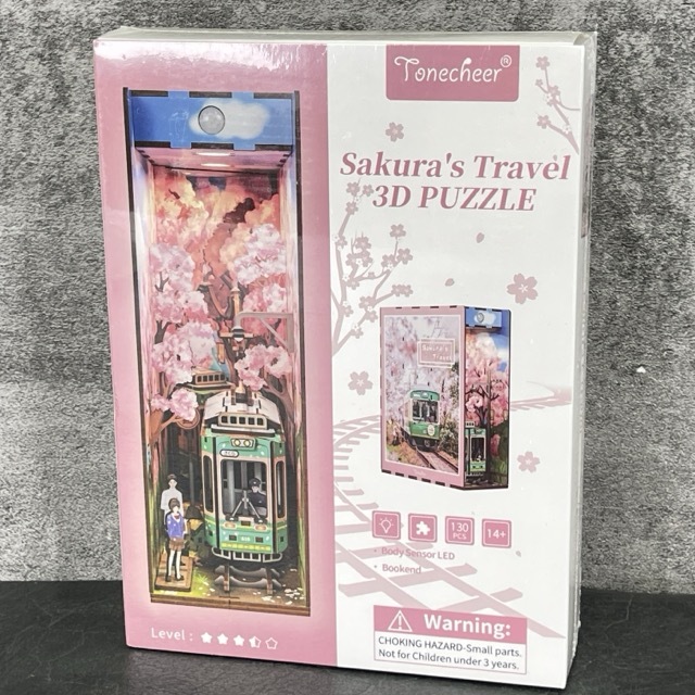 送料無料 新品未開封 TONECHEER Sakura′s Trabel 3D PUZZLE 桜 電車 立体パズル　130PCS ブックヌック サクラの旅 TQ119 / 900404 在★13