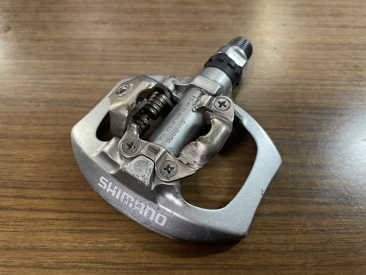 Shimano 片面フラット・片面SPD ペダル PD-A530 シルバー 右のみ