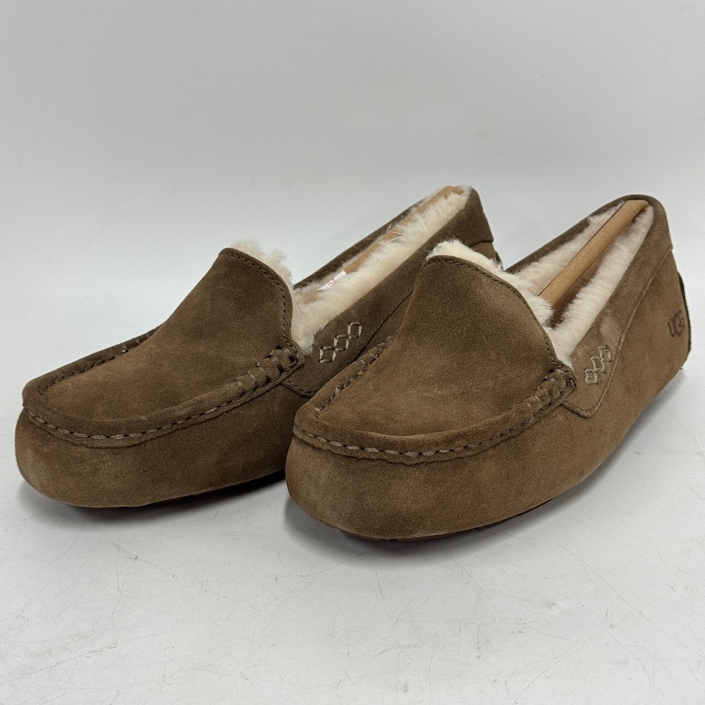 UGG ANSLEY アンスレー モカシン レディース 25cm ムートンシューズ アグ スリッポン ボアシューズ カジュアルシューズ
