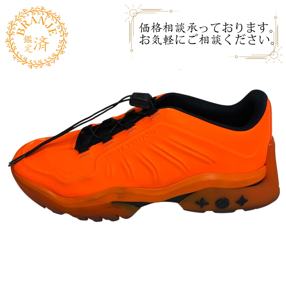 LOUIS VUITTON ルイヴィトン FD0251 ミレニアムライン レザー スニーカー オレンジ メンズ