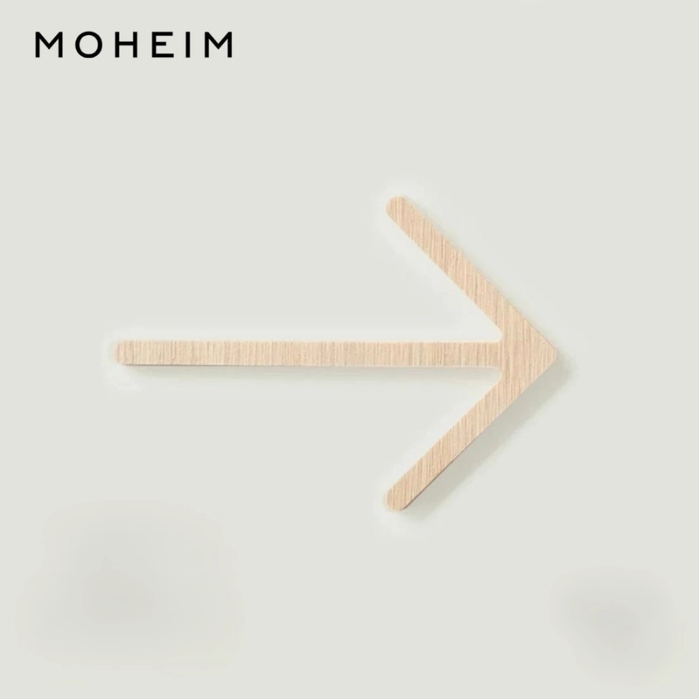 ピクトグラム サイン 矢印 天然木 ホワイトオーク MOHEIM モヘイム ARROW 木製 ルームサイン 新築祝い 店舗 オフィス 備品