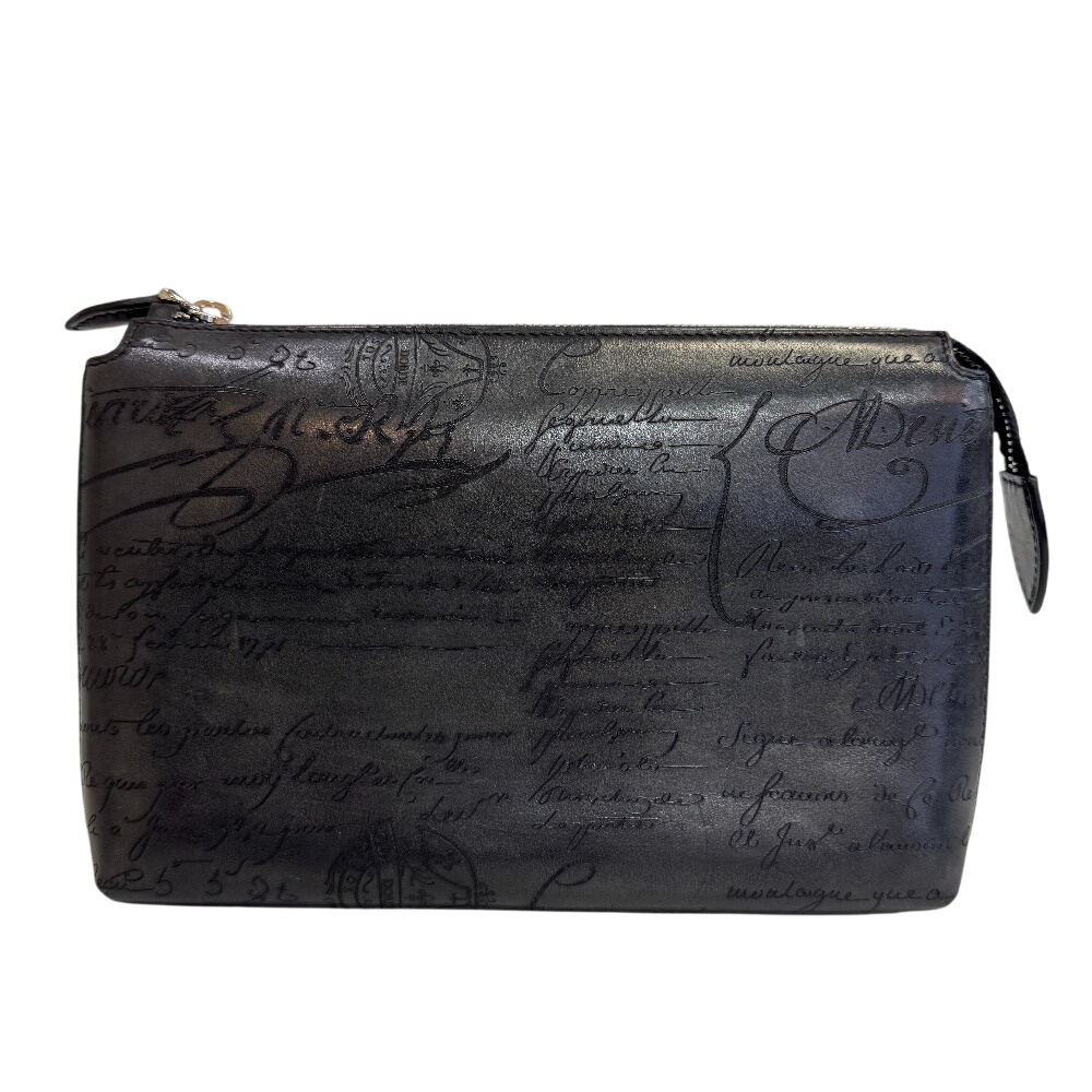 Berluti ベルルッティ ポーチ クラッチバッグ テルシオ ポーチ カリグラフィ レザー セカンドバッグ ブラック メンズ