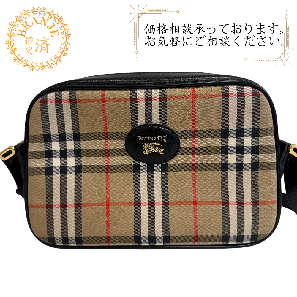 Burberrys バーバリーズ ノバチェック ヴィンテージ キャンバス ショルダーバッグ ベージュ ユニセックス