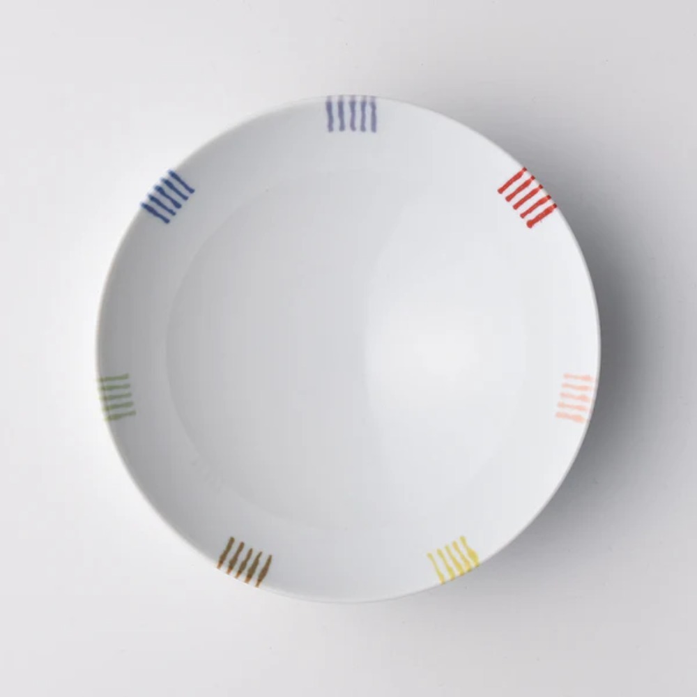 白山陶器 平茶わん AB-6 波佐見焼 日本製 磁器 おしゃれ モダン 手描き 和食器 多用途 浅鉢 サラダボウル ギフト