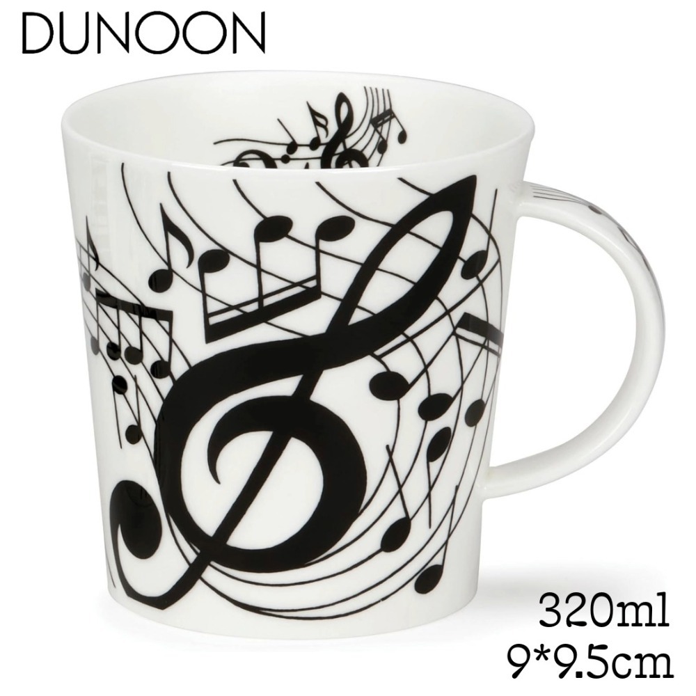 マグカップ ピアノ 音符 音楽 ダヌーン Dunoon Ebony and Ivory LOMOND 320ml イギリス製 ボーンチャイナ ギフト 新生活