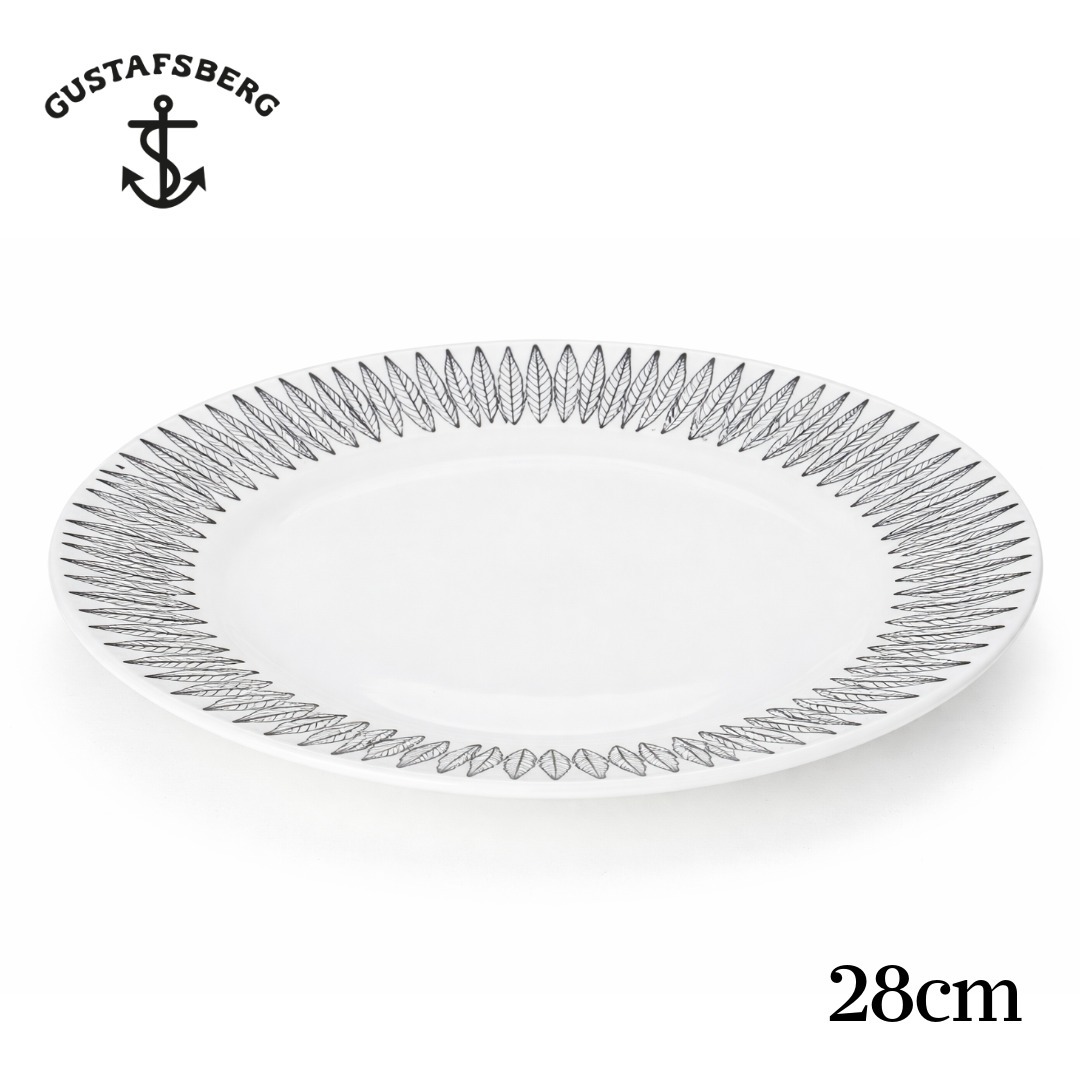 グスタフスベリ BLACK SALIX プレート 28cm 414161 北欧 食器 大皿 おしゃれ 陶器 ディッシュ 新品