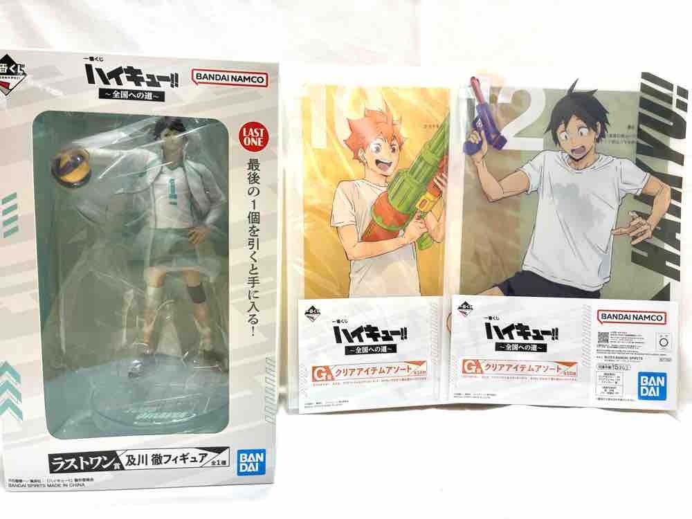 （M9446） ★ 美品 ★　ハイキュー！！　及川徹　フィギュア　一番くじ　ラストワン賞　日向翔陽　山口忠　クリアファイル　未使用品