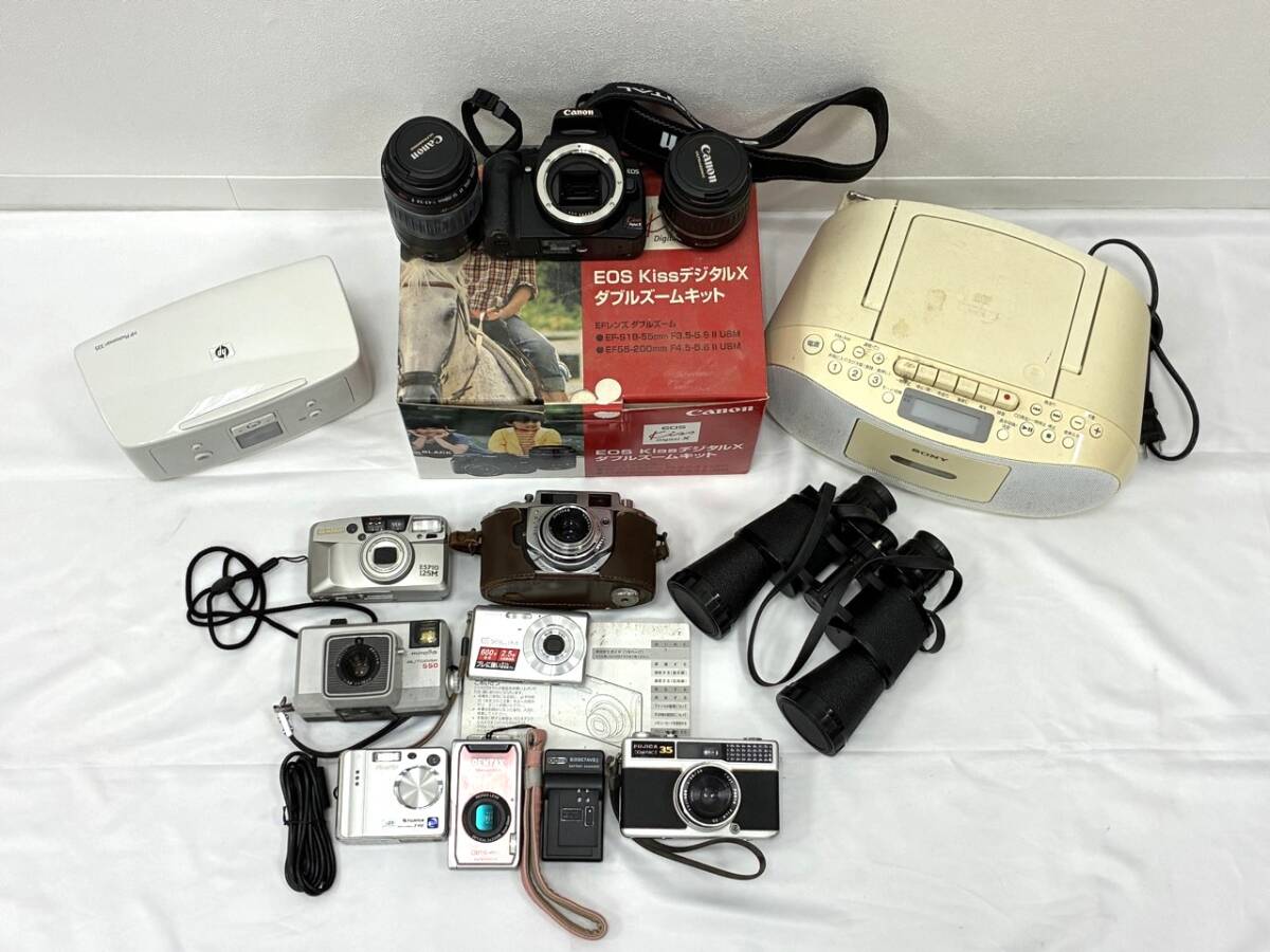 (HE4484他) ★1円スタート★ Canon・PENTAX他　フィルムカメラ・デジタルカメラ等 機器おまとめ11点　