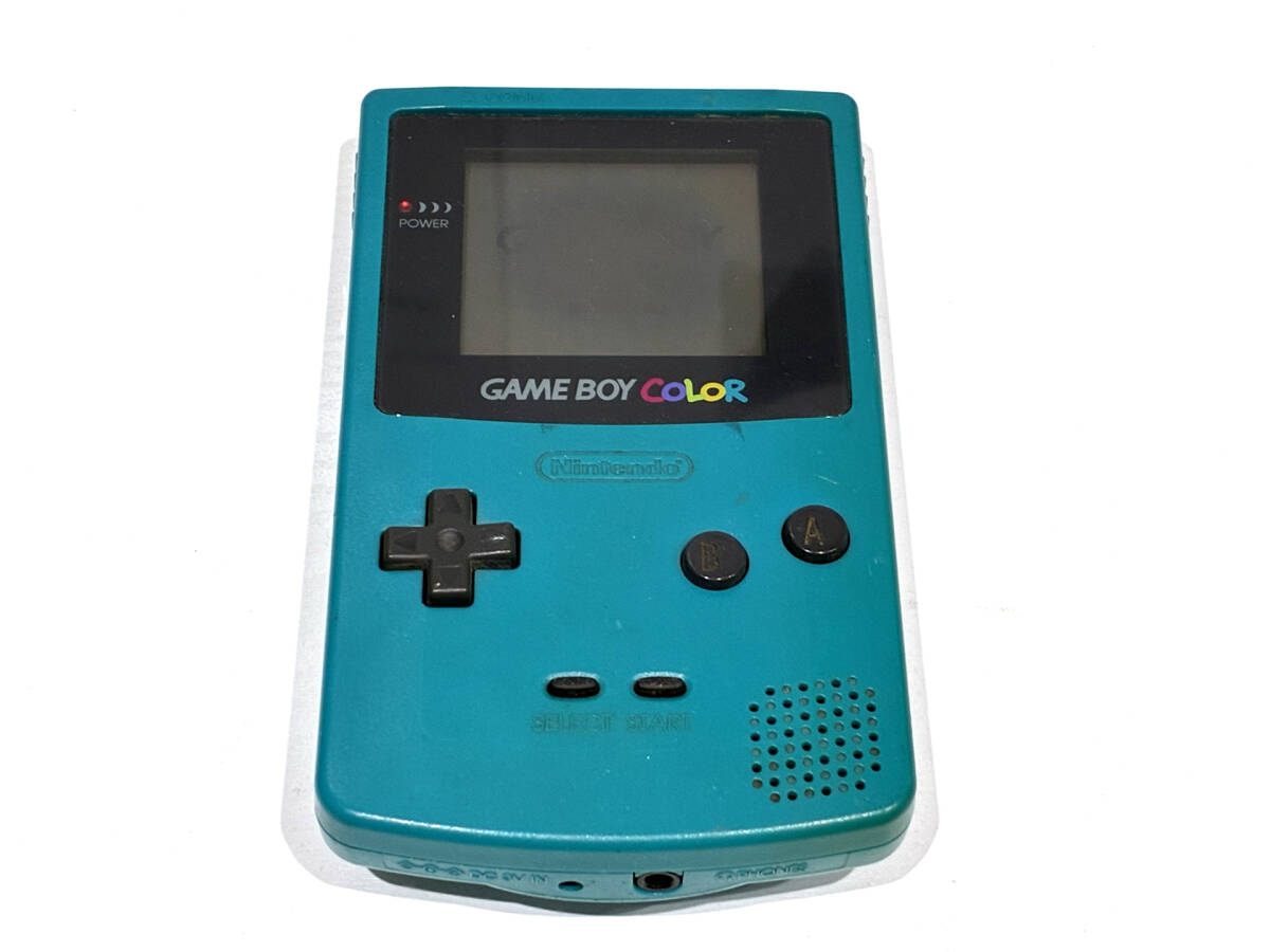（GA3559）Nintendo GAME BOY COLOR CGB-001 ブルー系 本体 電池カバー付 通電確認済 起動画面表示確認済 任天堂