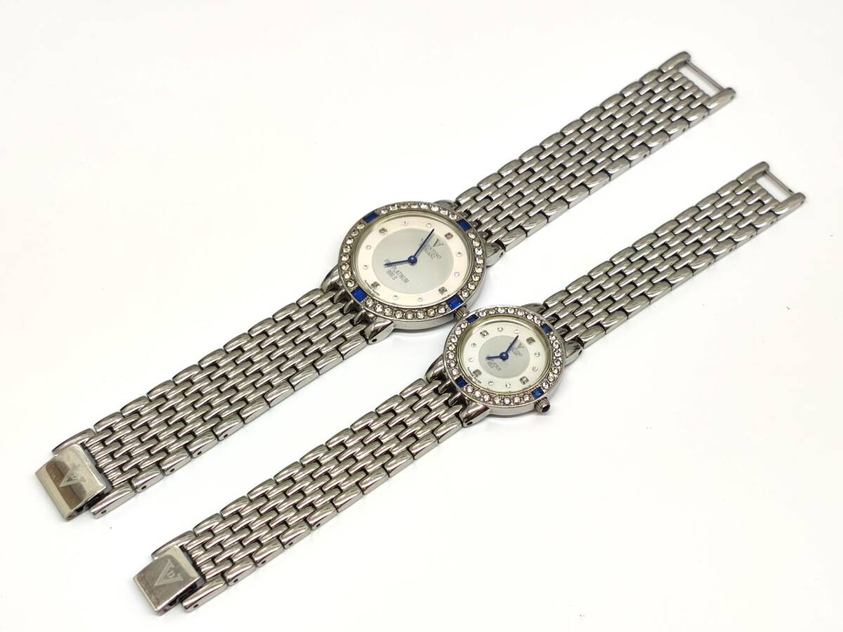 (KW3541)バレンチノドマーニ　ペア腕時計　シェル文字盤　FINE PLATINUM 999.9　稼働　クオーツ2針　VD-2038 VALENTINO DOMANI