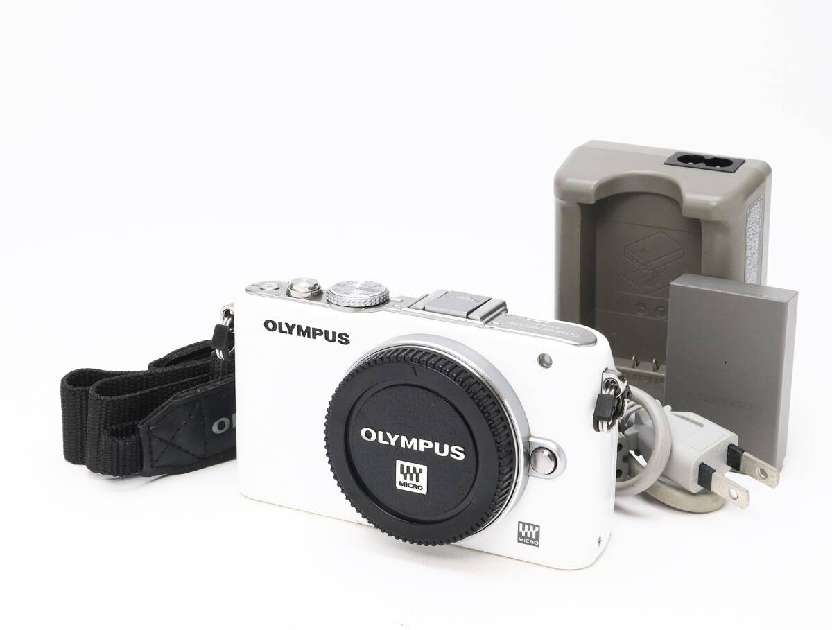 B+ (並品) OLYMPUS オリンパス PEN Lite E-PL3 ホワイト ボディ シャッター数 4,820枚 初期不良返品対応 22-296