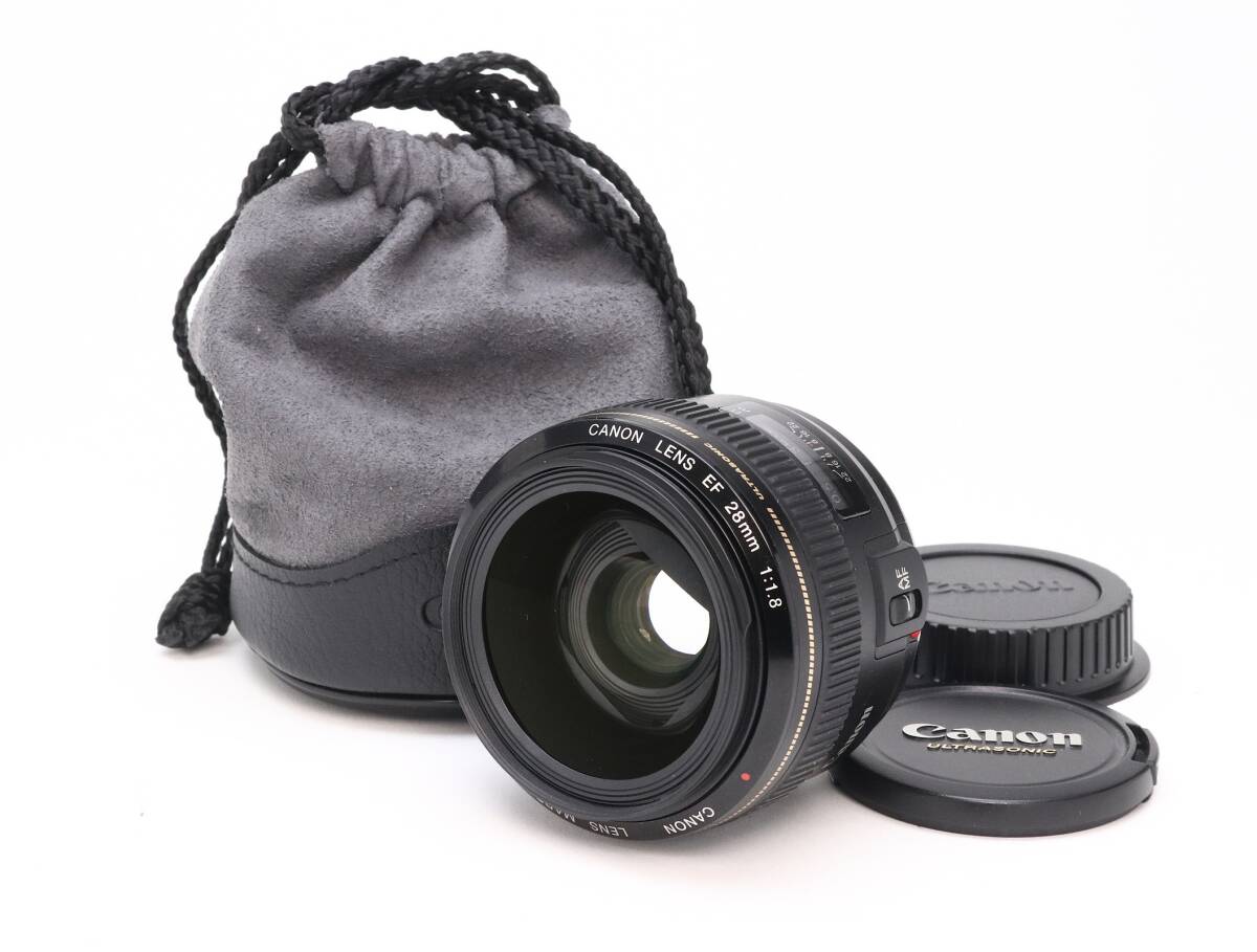 A+ (美品) Canon キヤノン EF 28mm F1.8 USM 初期不良返品対応 22-343