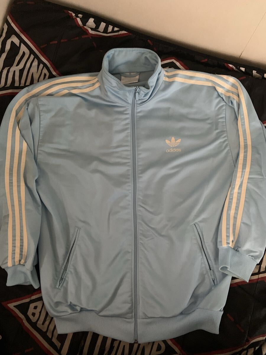 adidas ジャージ 水色 sizeＬ トラックジャケット