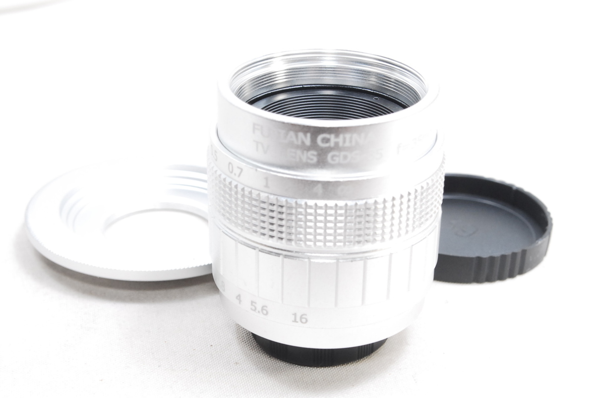 新品未使用品 35mm F1.7 SIL シルバー レンズ Cマウント マイクロフォーサーズ 4/3 m4/3 パナソニック Fujian CCTV マウントアダプター