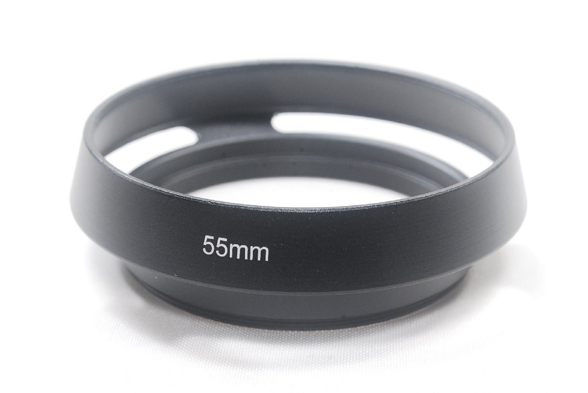 新品未使用品 55mm ライカ風メタルフード 広角レンズ用 金属製 一眼レフ ミラーレス ねじ込み式 Canon Nikon Pentax OLYMPUS Panasonic