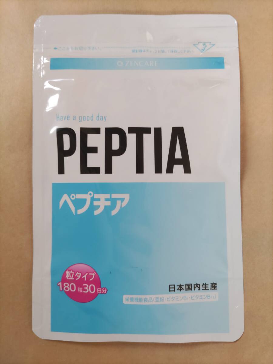 即決 数量3まで可能 新品未開封 PEPTIA ペプチア 180粒入り 1袋 賞味期限2028年04月 栄養機能食品（亜鉛）マカ抽出物・グルコン酸サプリ