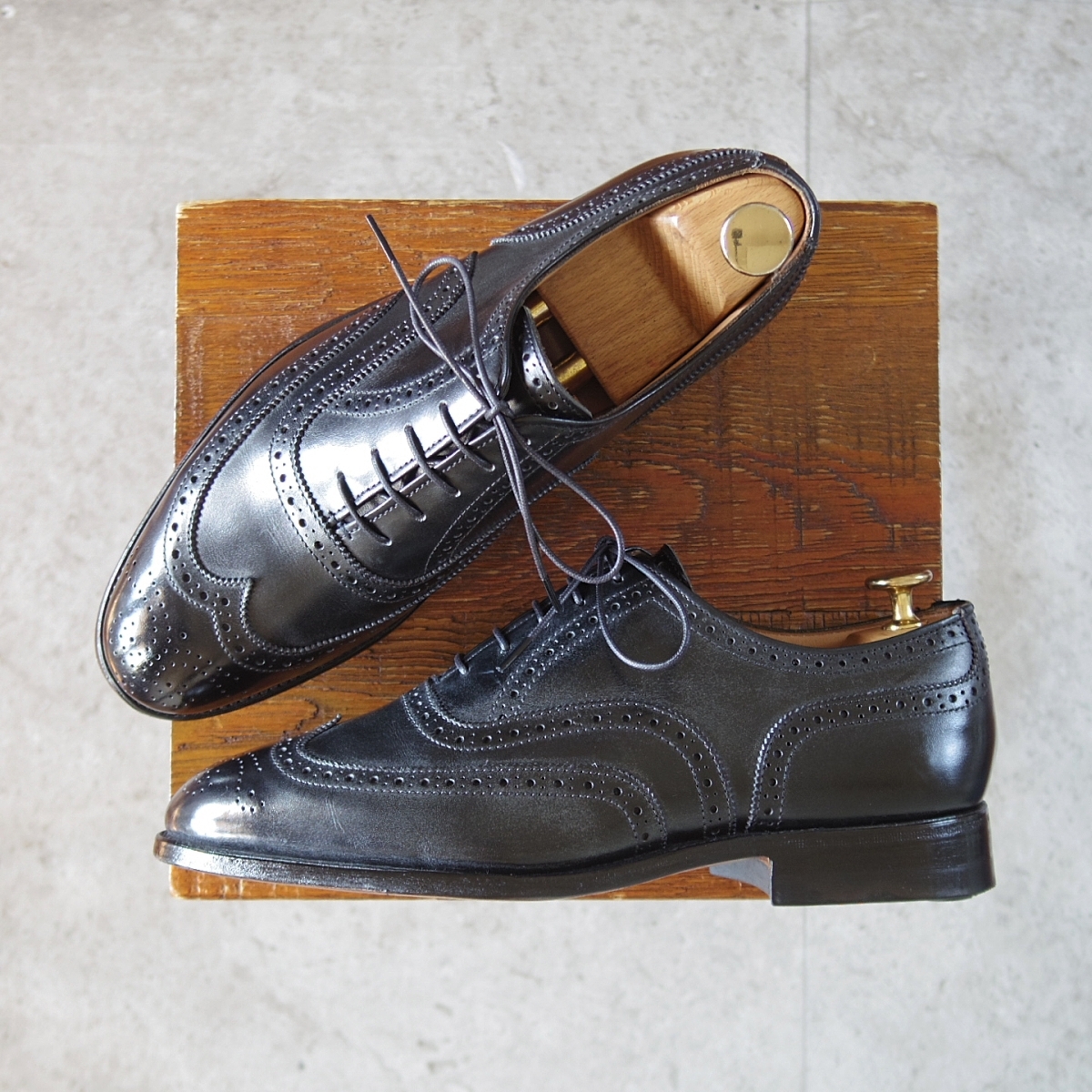 極上★トリッカーズ SIZE 6【定価￥110,000-★NORFLK/フルブローグ】6463/カーフ/黒/メンズ/短靴/Tricker's★o572-5