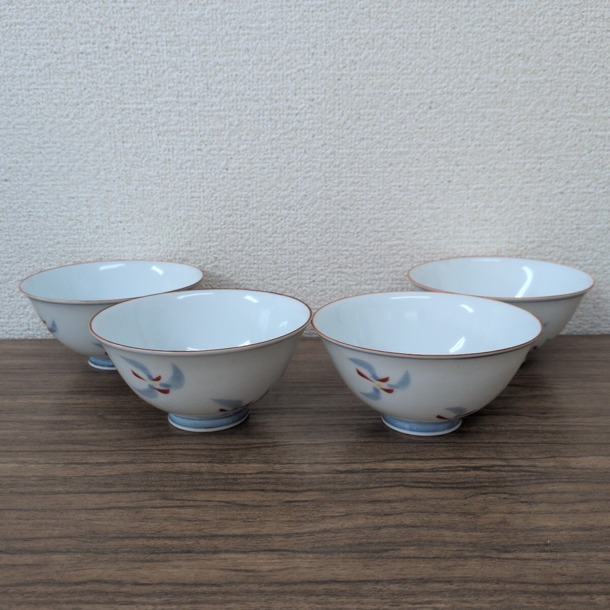 ★橘吉★ 茶碗★ご飯茶碗★中古品★訳あり★4客セット★花小紋柄★引き取り可能★札幌★北海道★