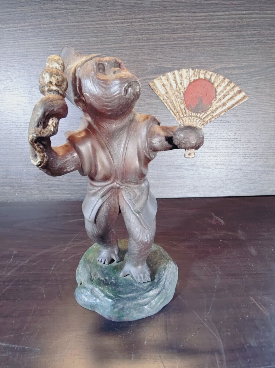 神楽猿 三番叟 銅製 縁起物 工芸品 置物