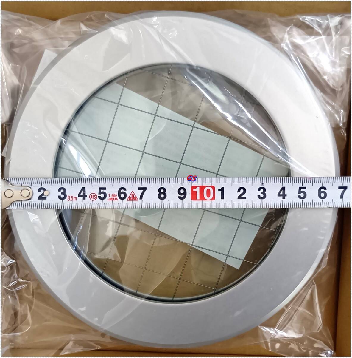 篠原電機(株)　アルミ窓枠 丸型タイプ【AMY型】IP55 AMY-120-A-T 金網入りガラス　未使用