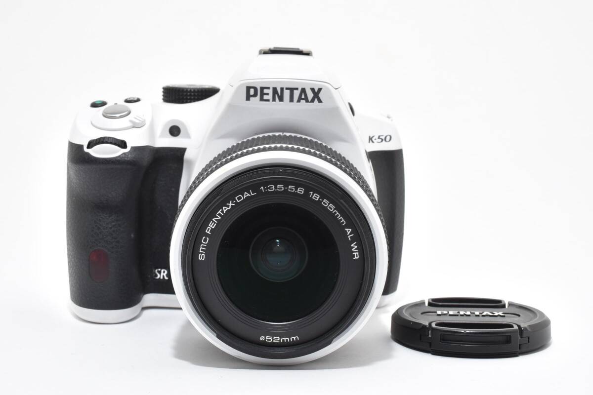 PENTAX ペンタックス K-50 ボディ ホワイト / SMC DAL 18-55mm F3.5-5.6 AL WR レンズセット