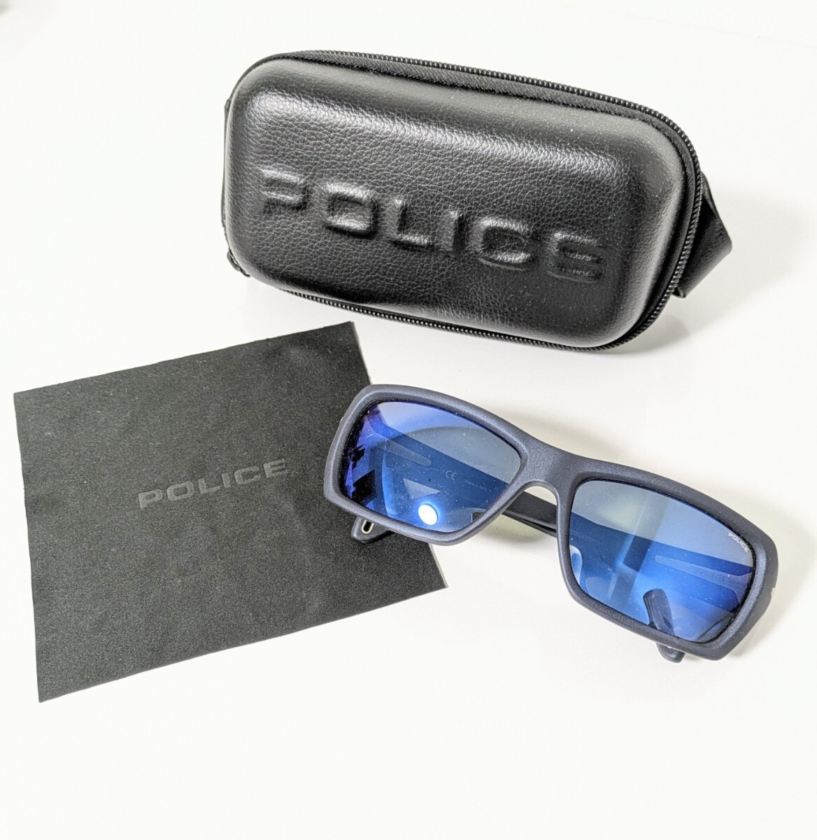 《 POLICE 》ポリス メンズ サングラス スクエア型マットネイビー　アセテート素材 イタリア製 高品質　ゴルフ スポーツ サーフ アウトドア