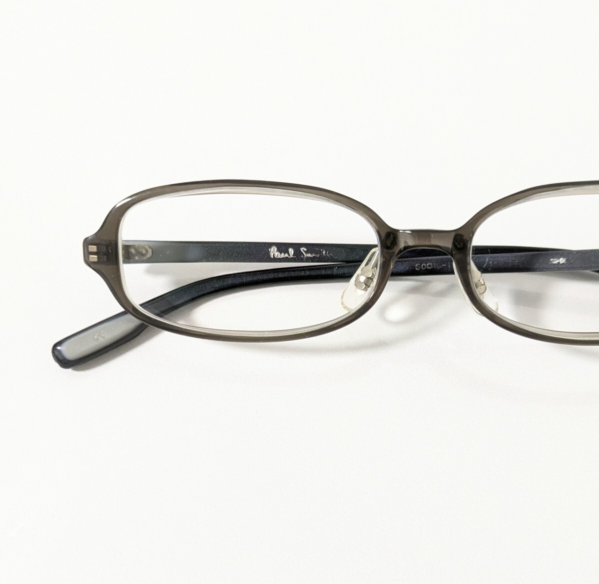 《 Paul Smith 》ポールスミス 日本製 度入り眼鏡 スクエア型グレーグラデ×ネイビー 極美品　仕事ビジネス フォーマル メガネ　レディース