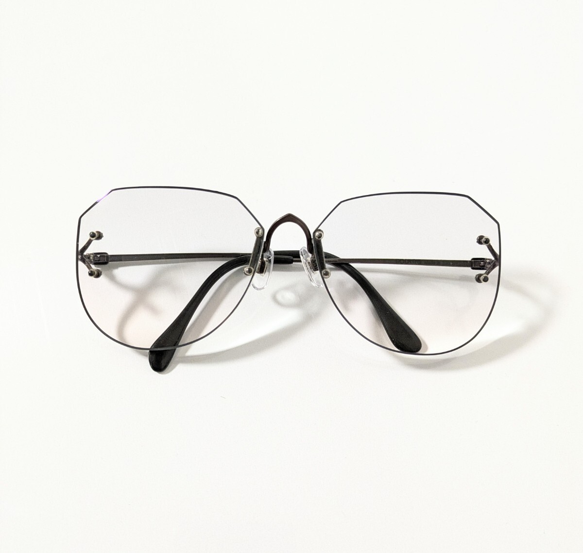 《リムレス》《 POLARIS 》ポラリス　縁無しメガネ 度入りスリーポイント眼鏡　ブロンズカラー　メンズ レディース　 スウェーデン製