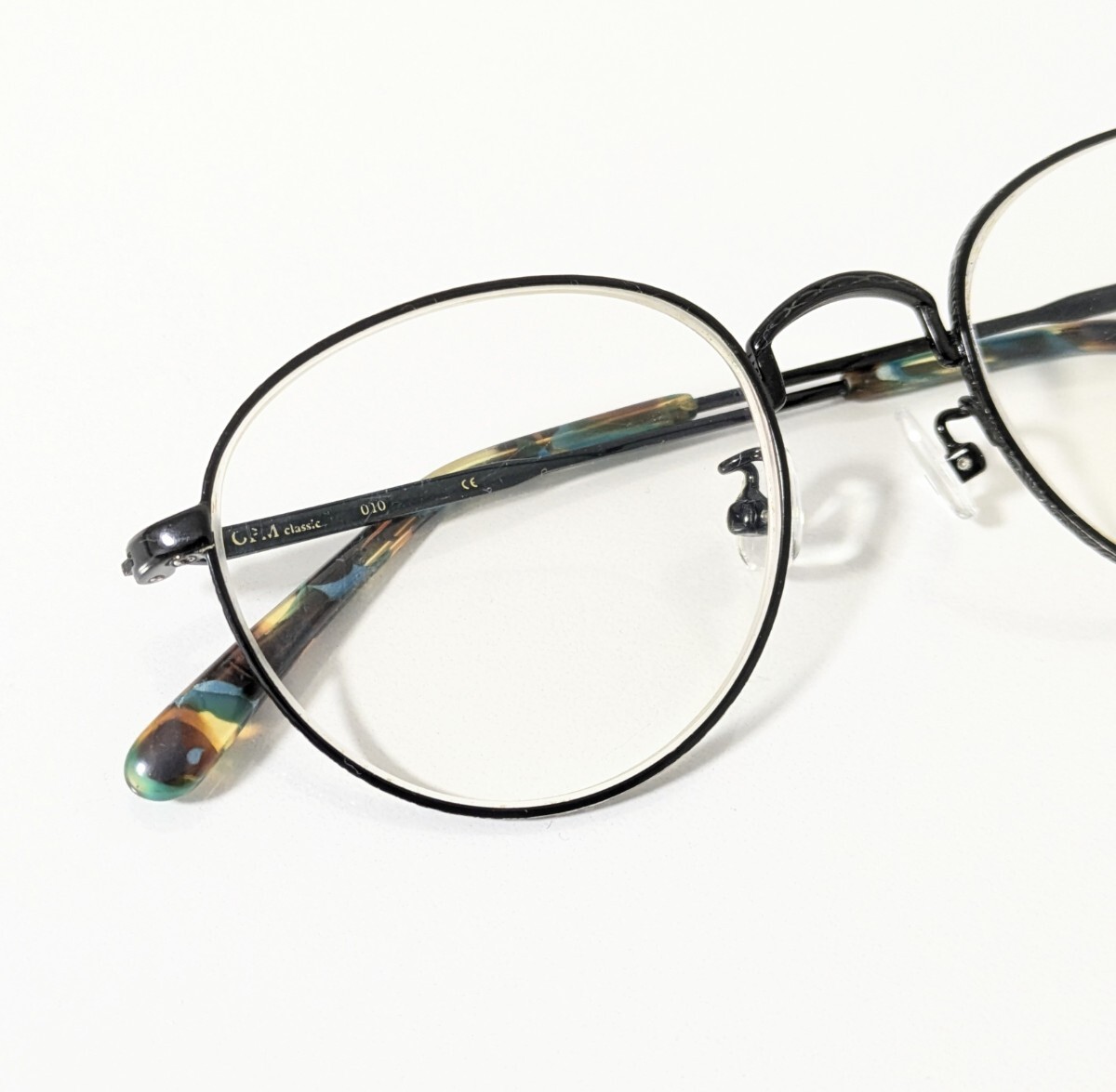 《パリミキ》OPM classic クラシックメガネ 度入り眼鏡　アンティーク調 彫金デザインフレーム　メタル ブラックカラー　レトロ　男女兼用